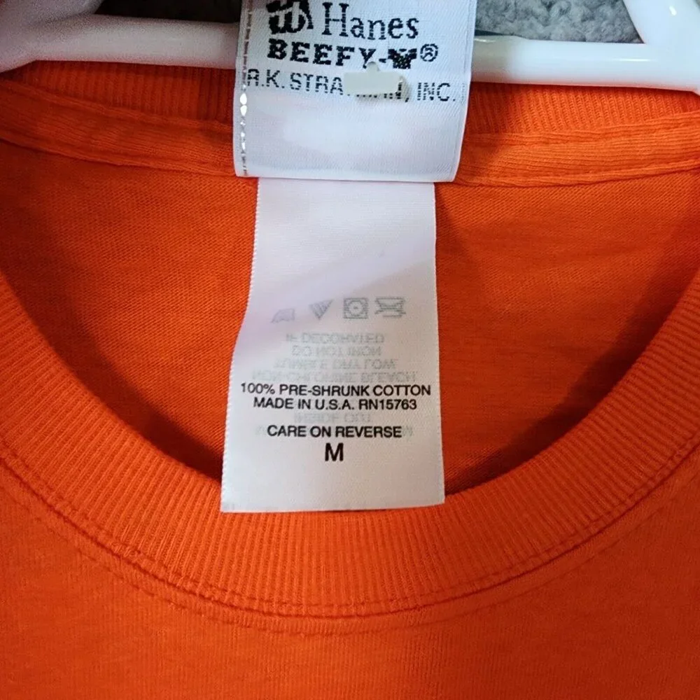 VTG 2006 Petersons‎ Miami FL Harley-Davidson Orange Pocket T Shirt Size M USA